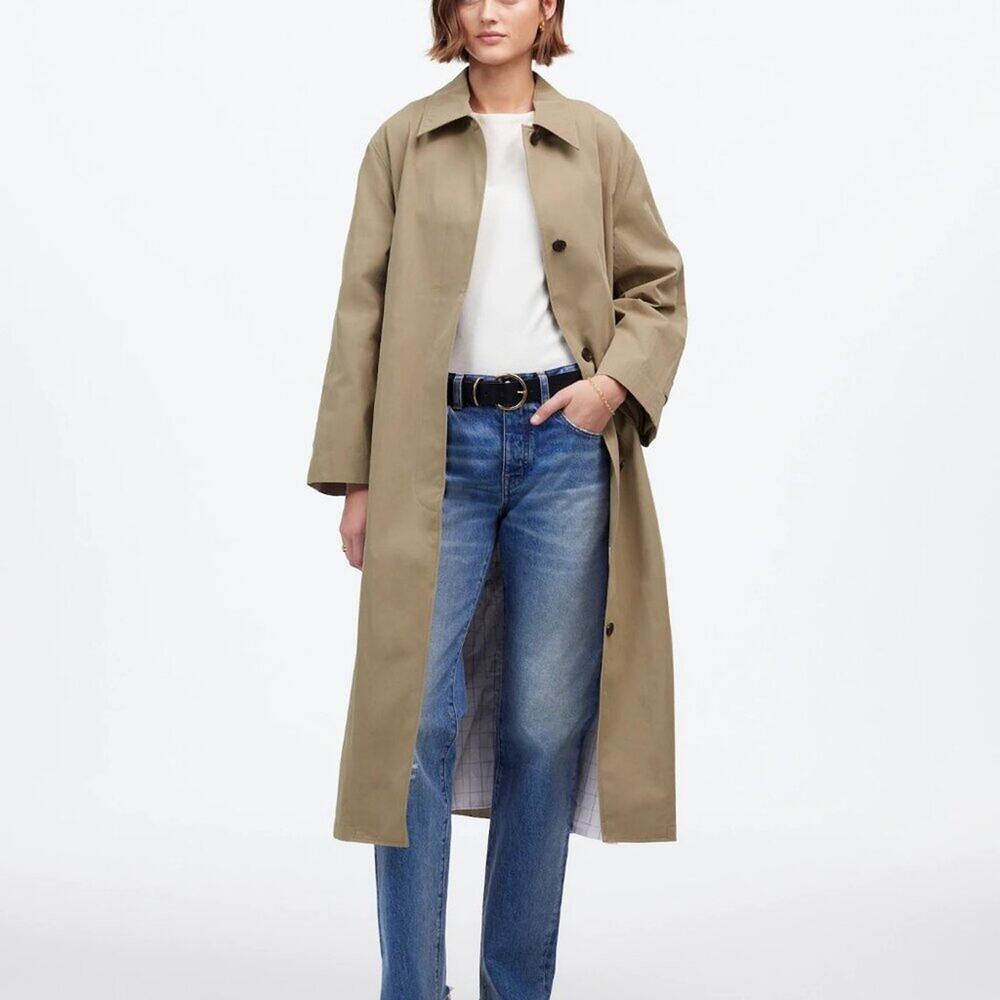 NWT Madewell Single-Breasted Trench Coat Heritage Khaki S